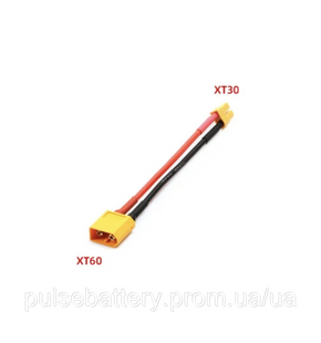 Переходник XT60 male - XT30 female с кабелем 10см для аккумулятора 2590849630 фото
