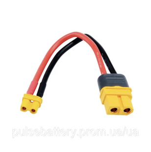 Переходник XT60H female - XT30 female с кабелем 10см 2590921140 фото