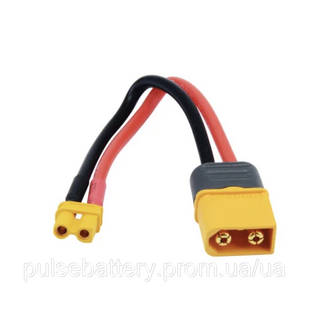 Переходник XT60H male - XT30 female с кабелем 10см 2590926658 фото