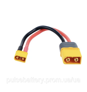 Переходник XT60H male - XT30 male с кабелем 10см 2590928658 фото
